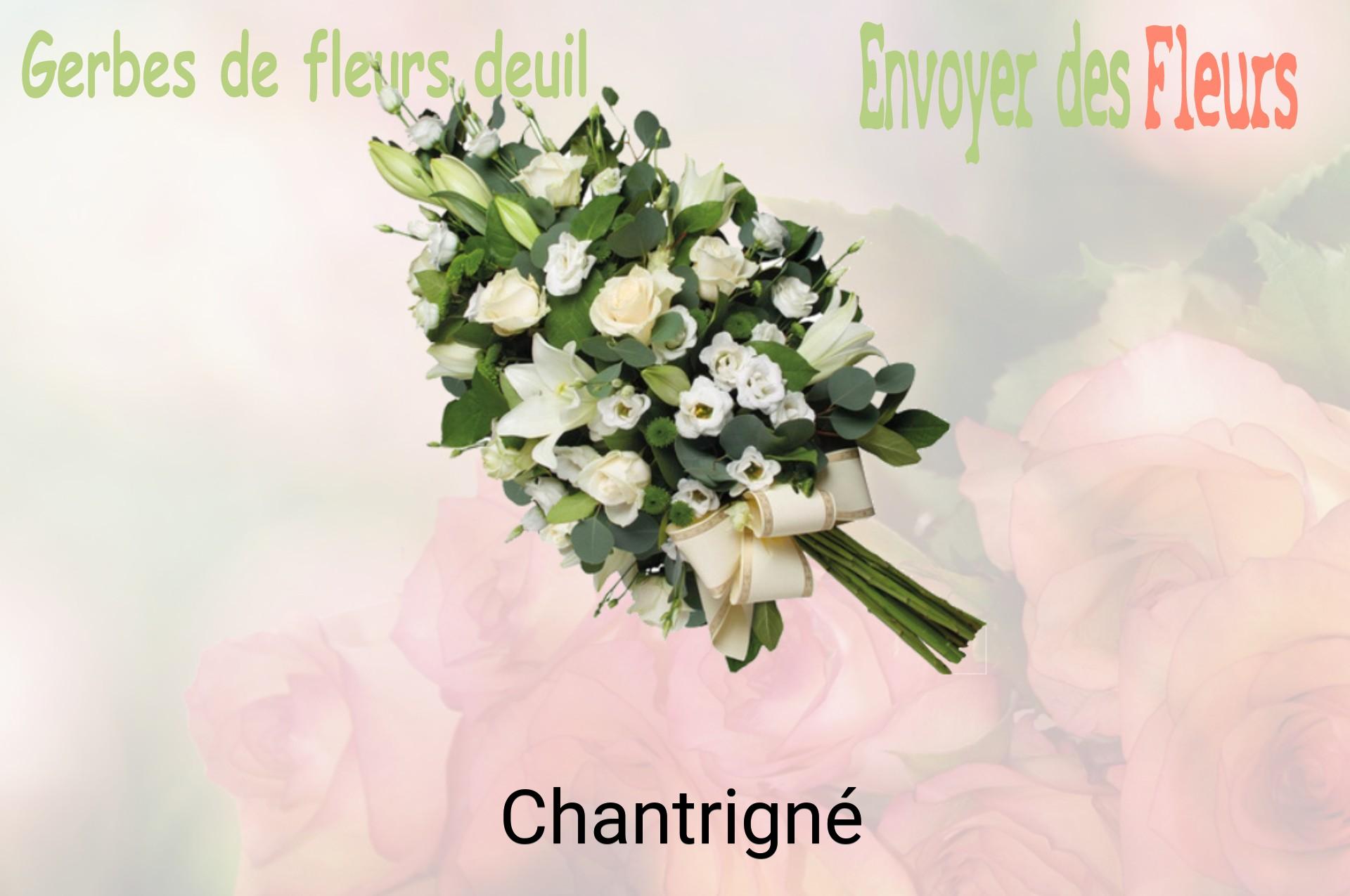 Gerbe de fleurs de deuil livrée à Chantrigné